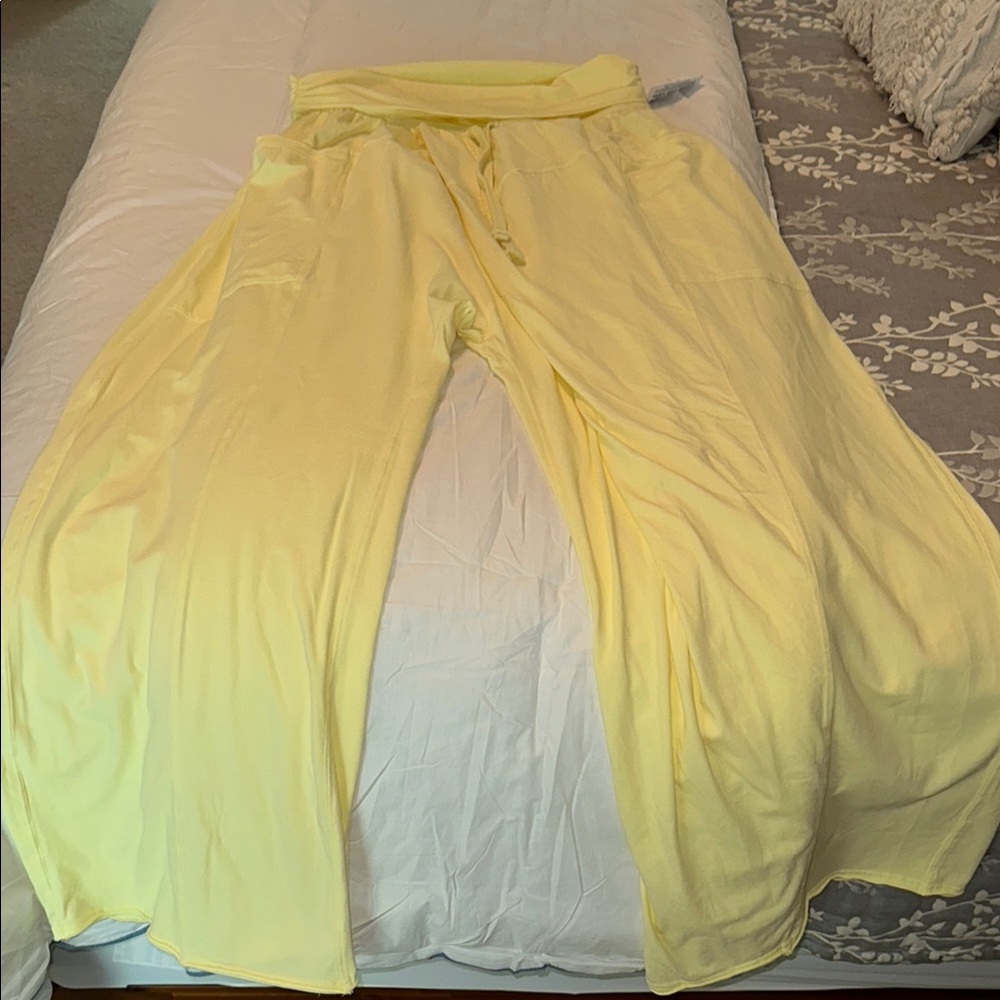 FP Movement Yellow Wide-Leg Pants SZ L